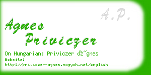 agnes priviczer business card